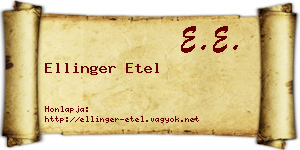 Ellinger Etel névjegykártya